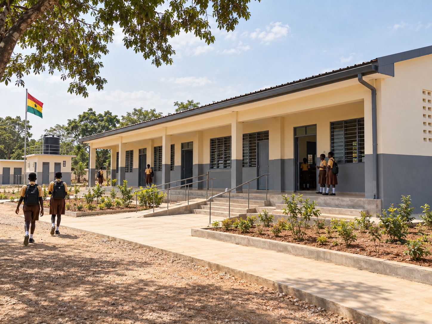 Completed school classroom block